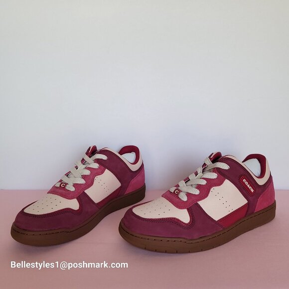 COACH Low Top Leather and Suede Sneakers C201- Pink color- Women’s US Size 9B ⭐ - Picture 7 of 16